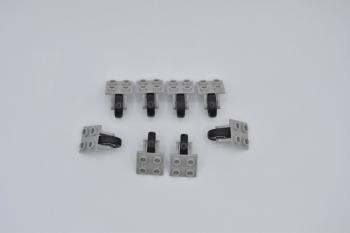 Preview: LEGO 8 x Reifen Felge althell grau Light Gray Plate Modified 2x2 Wheel 2415c01