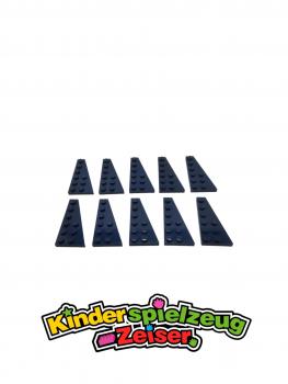 Preview: LEGO 10 x FlÃ¼gelplatte rechts dunkelblau Dark Blue Wedge Plate 6x3 Right 54383