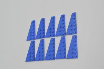 Preview: LEGO 10 x FlÃ¼gelplatte links blau Blue Wedge Plate 6x3 Left 54384