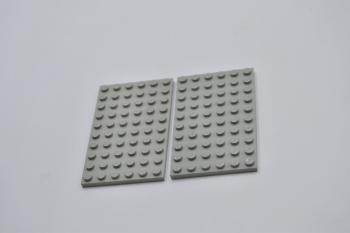 Mobile Preview: LEGO 2 x Basisplatte Grundplatte althell grau Light Gray Basic Plate 6x10 3033