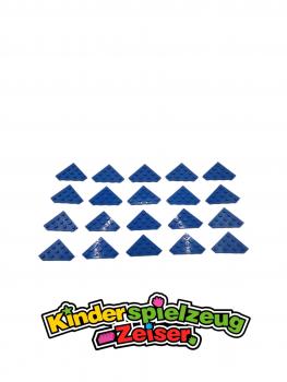 Preview: LEGO 20 x Eckplatte Keil FlÃ¼gelplatte blau Blue Wedge Plate 4x4 Cut Corner 30503