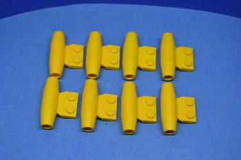 Preview: LEGO 8 x FlugzeugdÃ¼se gelb Yellow Engine Smooth Small 1x2 Side Plate 3475b