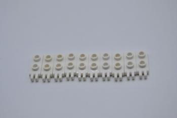 Preview: LEGO 10 x Scharnierplatte weiÃŸ White Hinge Plate 1x2 2 Fingers Hollow 4276b