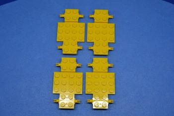 Preview: LEGO 4 x Fahrgestell 4x7x 2/3 Auto LKW Unterbau Platte gelb yellow chassis 2441