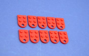 Preview: LEGO 10 x AnhÃ¤ngerplatten rot Red Plate Modified 3x2 with Hole 3176