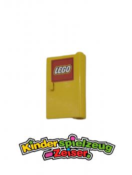 Preview: LEGO TÃ¼r rechts gelb Yellow Door 1x3x4 Right with Lego Logo Hinge Open 58380pb01