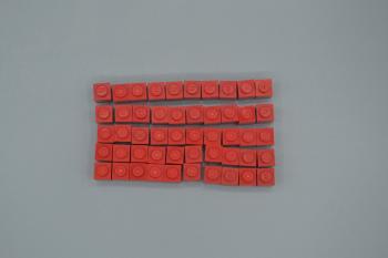 Preview: LEGO 50 x Basisstein Baustein Grundstein rot Red Basic Brick 1x1 3005