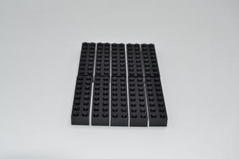 Preview: LEGO 10 x Basisstein Baustein Grundbaustein schwarz Black Brick 2x8 3007