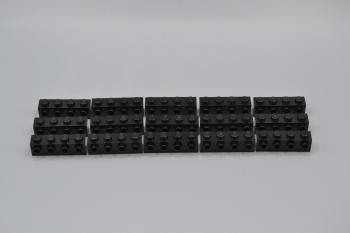 Preview: LEGO 15 x Konverterstein schwarz Black Brick Modified 1x4 Studs on Side 30414