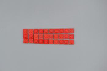 Mobile Preview: LEGO 30 x Basisplatte 1x1 rot red basic plate 3024 302421