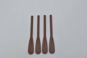 Preview: LEGO 4 x Paddel Ruder rotbraun Reddish Brown Utensil Oar Paddle Reinforced 87585