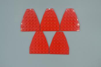 Preview: LEGO 5 x Keilplatte rot Red Wedge Plate 7x6 without Stud Notches 2625