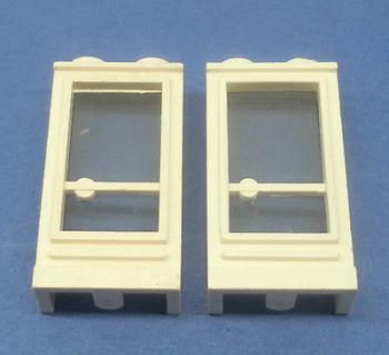 Mobile Preview: LEGO 2 x Tür Rahmen weiß 1x2x3 Griff links white old door handle left 33bc01
