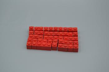 Preview: LEGO 50 x Basisstein Baustein Grundstein rot Red Basic Brick 1x1 3005