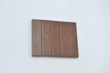 Preview: LEGO 5 x Fliese Kachel Platte glatt alt braun Brown Tile 1x4 2431