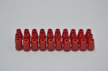 Preview: LEGO 30 x Kegel mit Rille rot Red Cone 1x1 with Top Groove 4589b