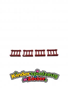 Preview: LEGO 4 x Spindelzaun Zaun Absperrung rot Red Fence 1x4x2 Spindled 2 Studs 30055