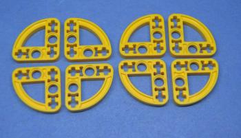 Preview: LEGO 8 x Liftarm 3x3 oval flach gelb Yellow Technic Liftarm 3x3 Thin 32249