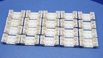 Preview: LEGO 20 x SchrÃ¤gsteine Wanne weiÃŸ 2x4 invers negativ white roof tile 4871