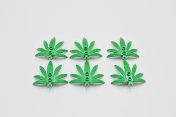 Preview: LEGO 6 x Palmenblatt grÃ¼n Green Plant Leaves 6x5 Swordleaf with O Clip 10884