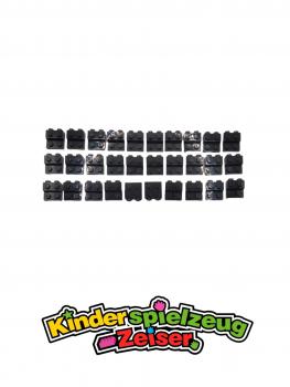 Preview: LEGO 30 x Platte Konverter schwarz Black Plate 2x2x2/3 2 Studs on Side 99206