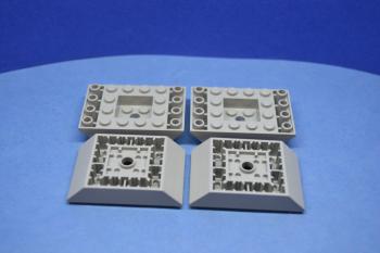Preview: LEGO 4 x Rumpf althell grau Light Gray Slope Inverted 45 6x4 Double 30183