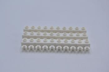 Preview: LEGO 30 x Stein O Clip weiÃŸ White Brick 1x1 with Open O Clip Hollow Stud 60475b