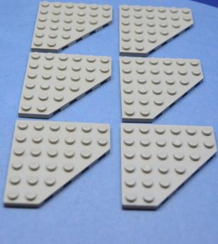 Preview: LEGO 6 x Platte althell grau Light Gray Wedge Plate 6x6 Cut Corner 6106