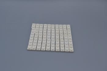 Preview: LEGO 50 x Basisplatte 1x2 weiß white basic plate 3023 302301