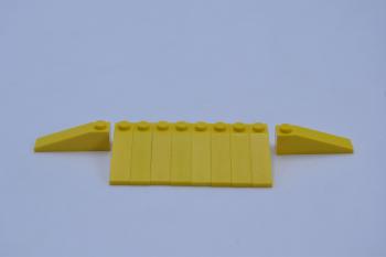 Preview: LEGO 10 x Dachstein SchrÃ¤gstein Dachziegel gelb Yellow Slope 18 4x1 60477