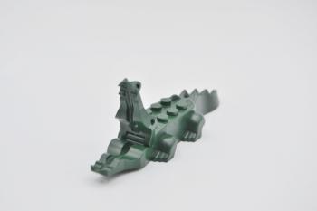 Preview: LEGO Tier Krokodil dunkelgrÃ¼n Dark Green Alligator Crocodile 8 Teeth 6026c01