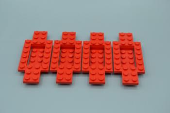 Preview: LEGO 4 x Fahrgestell rot Red Vehicle Base 4x10x2/3 4x2 Recessed Center 30029 