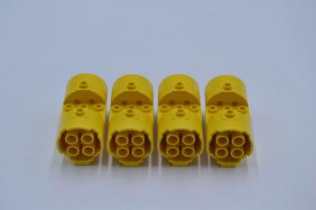 Preview: LEGO 4 x Triebwerk Turbine gelb Yellow Cylinder 3x6x2 2/3 Horizontal Round 30360