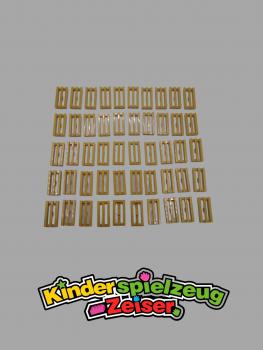 Preview: LEGO 50 x Gitterfiese Flat Dark Gold Tile Modified 1x2 Grille with Groove 2412b