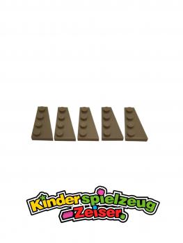 Preview: LEGO 5 x FlÃ¼gelplatte rechts dunkelbeige Dark Tan Wedge Plate 4x2 Right 41769