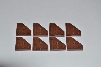 Preview: LEGO 8 x Ecke Platte rotbraun Reddish Brown Plate 3x3 Cut Corner 2450