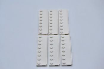 Preview: LEGO 6 x Platte Schiene weiÃŸ White Plate Mod. 2x8 with Door Rail 30586 4500878