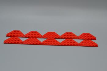 Preview: LEGO 10 x FlÃ¼gelplatte rot Red Wedge Plate 3x6 Cut Corners 2419