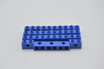 Preview: LEGO 20 x Lochstein Kreuz blau Blue Technic Brick 1x2 with Axle Hole 32064