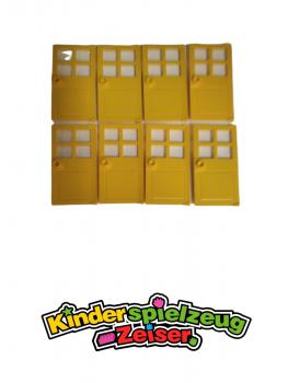 Preview: LEGO 8 x TÃ¼r mit Griff gelb Yellow Door 1x4x6 with 4 Panes and Stud Handle 60623