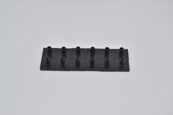 Preview: LEGO 12 x Platte mit Pin oben 2x2 schwarz black plate with pin 2460 246026