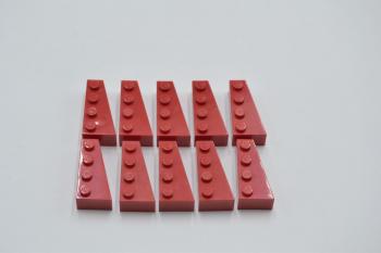 Preview: LEGO 10 x Keilstein FlÃ¼gel schrÃ¤g rot Red Wedge 4x2 Right 41767