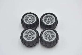 Preview: LEGO 4 x Rad Reifen neuhell grau Light Bluish Gray Wheel Tire 43.2x26 56145c04