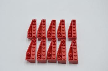 Preview: LEGO 10 x Ecke Keilstein links rot Red Wedge 6x2 Inverted Left 41765