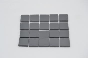 Preview: LEGO 20 x Fliese Kachel neues dunkelgrau Dark Bluish Gray Tile 2x2 3068b