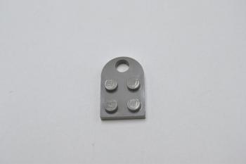 Preview: LEGO AnhÃ¤ngerplatte alt dunkelgrau Dark Gray Plate Modified 2x3 with Hole 3176