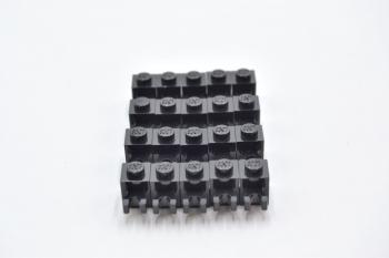 Preview: LEGO 20 x Stein rund schwarz Black Brick Modified 1x1 with Clip Solid Stud 30241