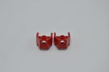 Preview: LEGO 2 x Magnethalterung rot Red Magnet Holder 2x3 with Clips and Pin Hole 2607 