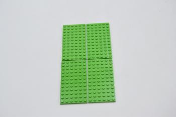 Preview: LEGO 4 x Basisplatte Bauplatte Grundplatte Bright Green Basic Plate 6x12 3028