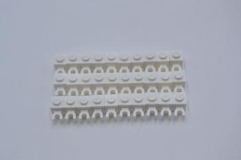 Preview: LEGO 30 x Stein Clip weiÃŸ White Brick Modified 1x1 Open U Clip Solid Stud 60475